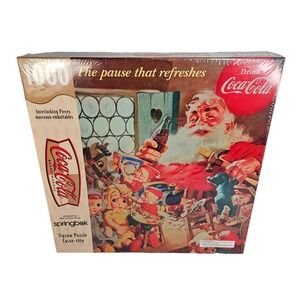 Coca Cola Santa Claus Puzzle Christmas Elves 1000 Piece Springbok 24 x 30 Sealed